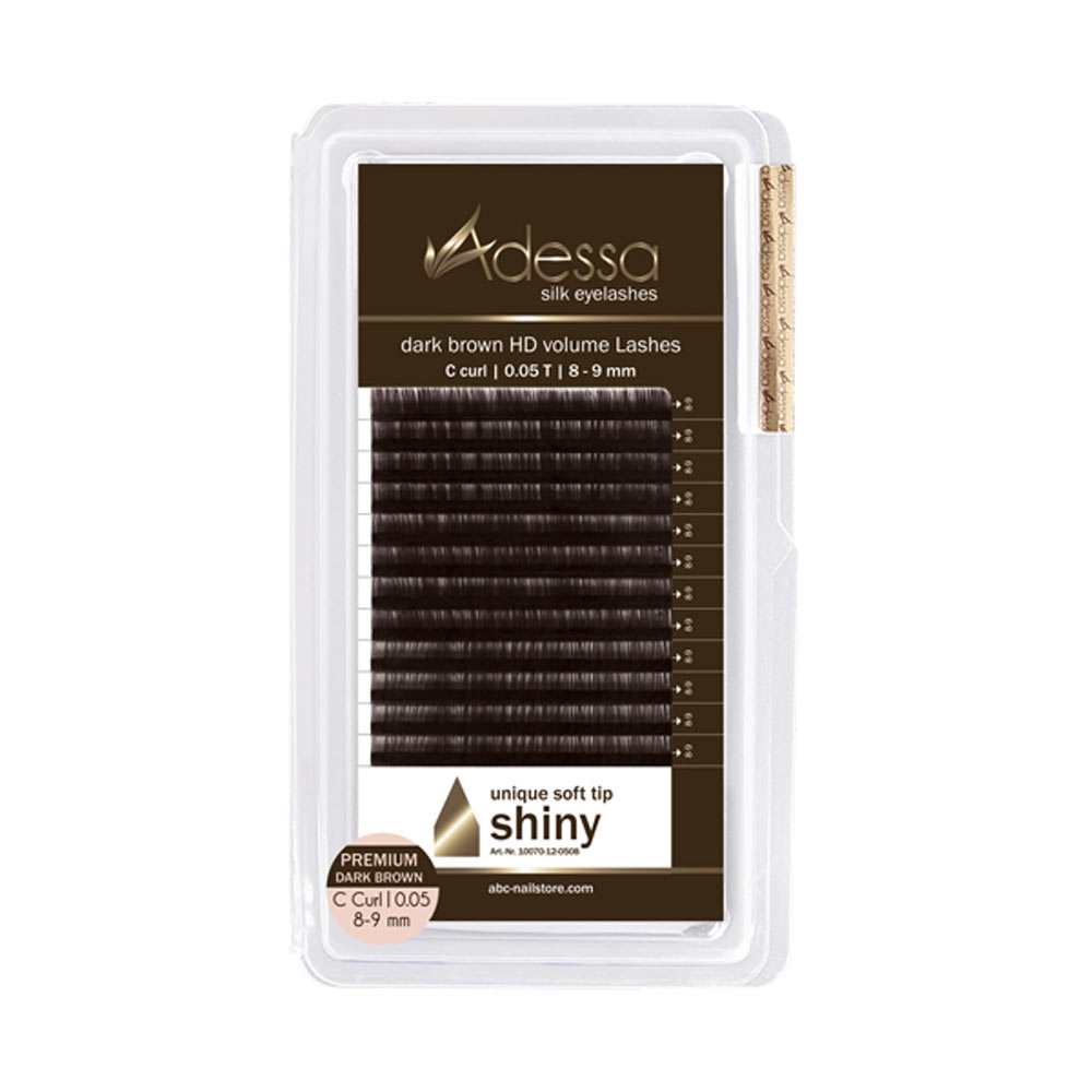 Adessa Silk Lashes premium dark brown HD volume, tray C curl, 0,05 / 8-9mm