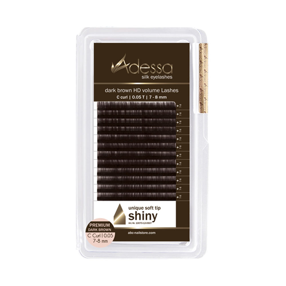 Adessa Silk Lashes premium dark brown HD volume, tray C curl, 0,05 / 7-8mm