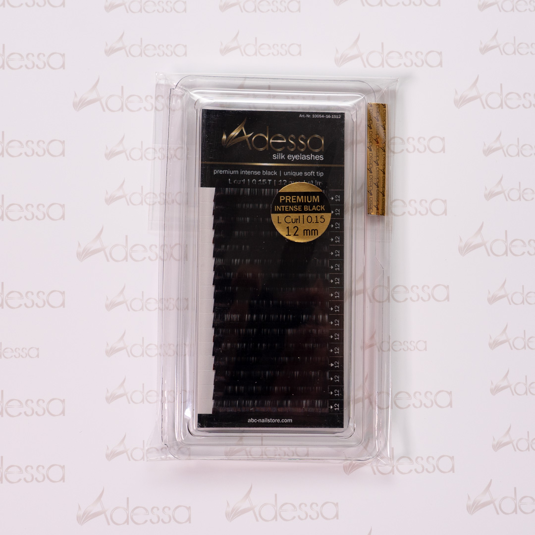 L-Curl, 0,15 / 12mm Adessa Silk Lashes premium intense black