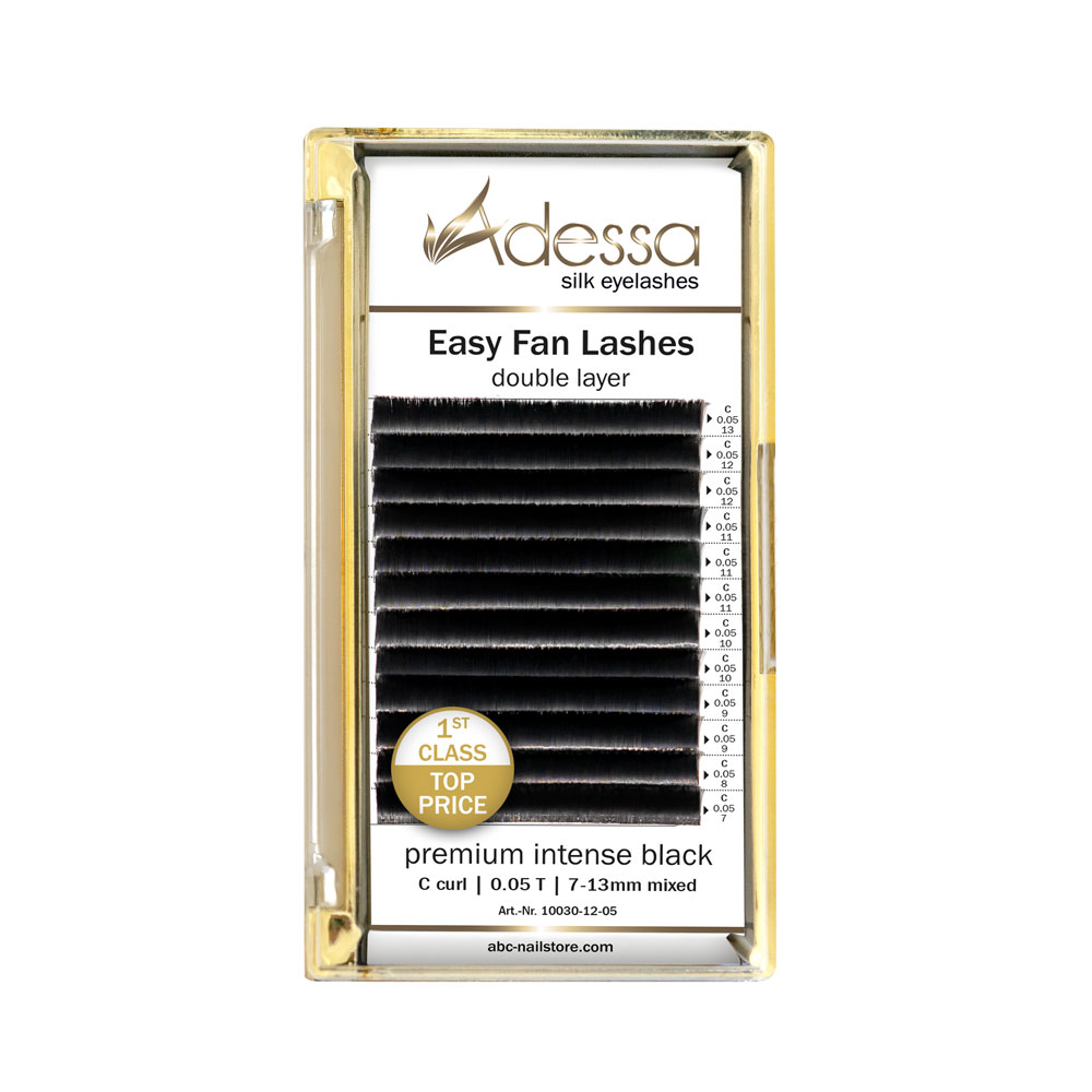 C curl, mixed 0,05/7 - 13 mm Adessa Easy Fan Lashes premium intense black