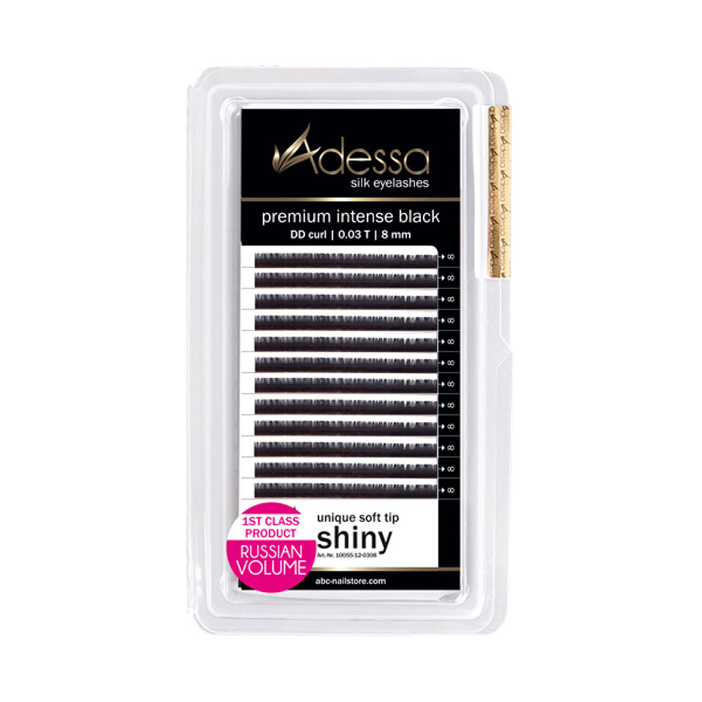 DD curl, 0,03 / 8 mm Adessa Silk Lashes premium intense black