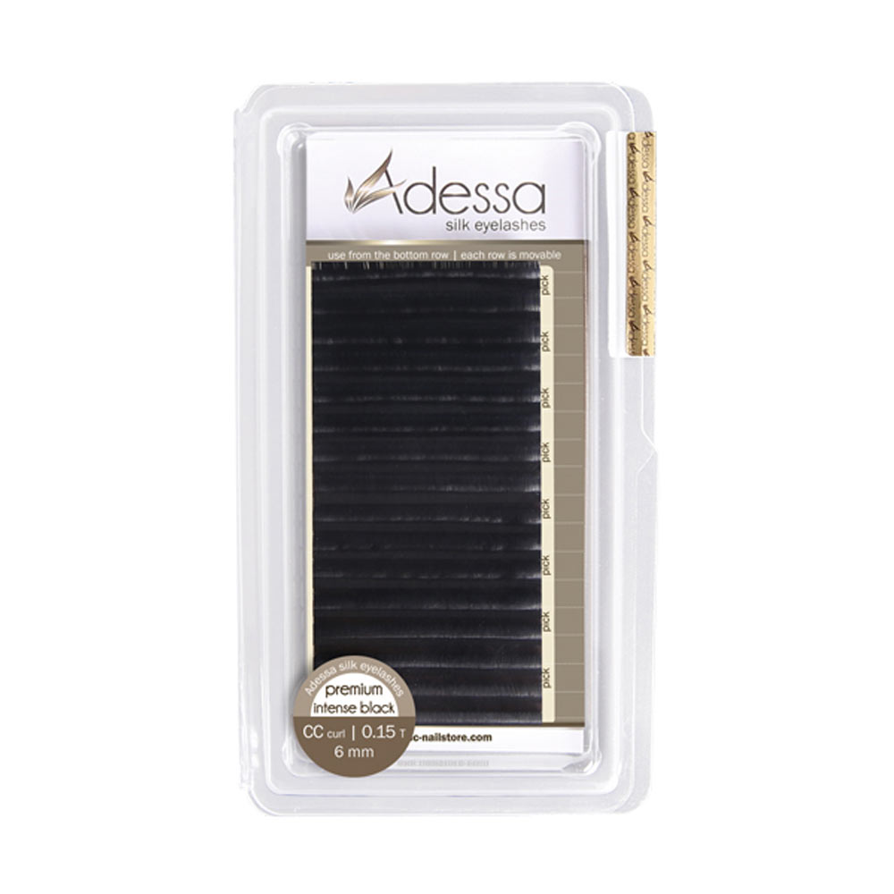 CC curl, 0,15 / 6 mm Adessa Silk Lashes premium intense black