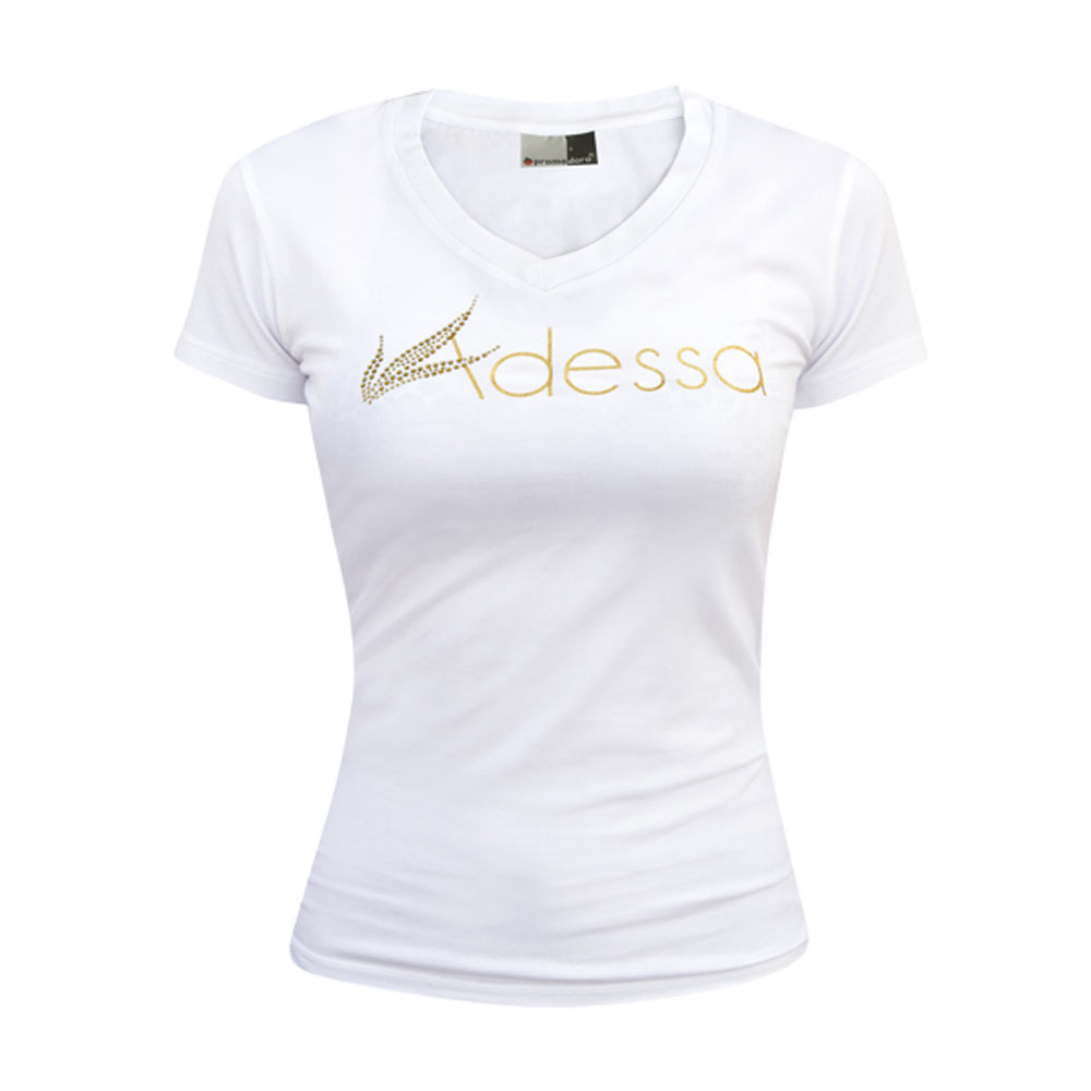 Adessa Damen T-Shirt weiß, Kurzarm, Gr. L