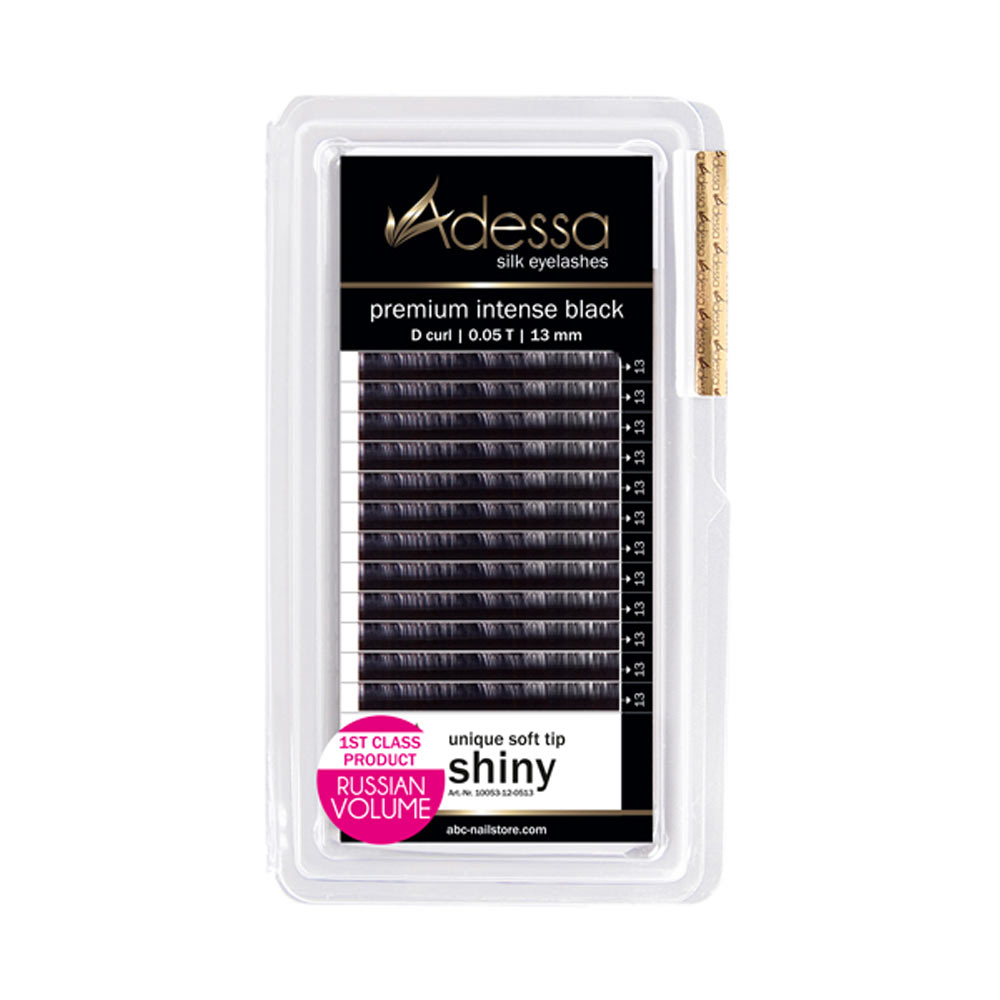 D curl, 0,05 / 13mm Adessa Silk Lashes premium intense black