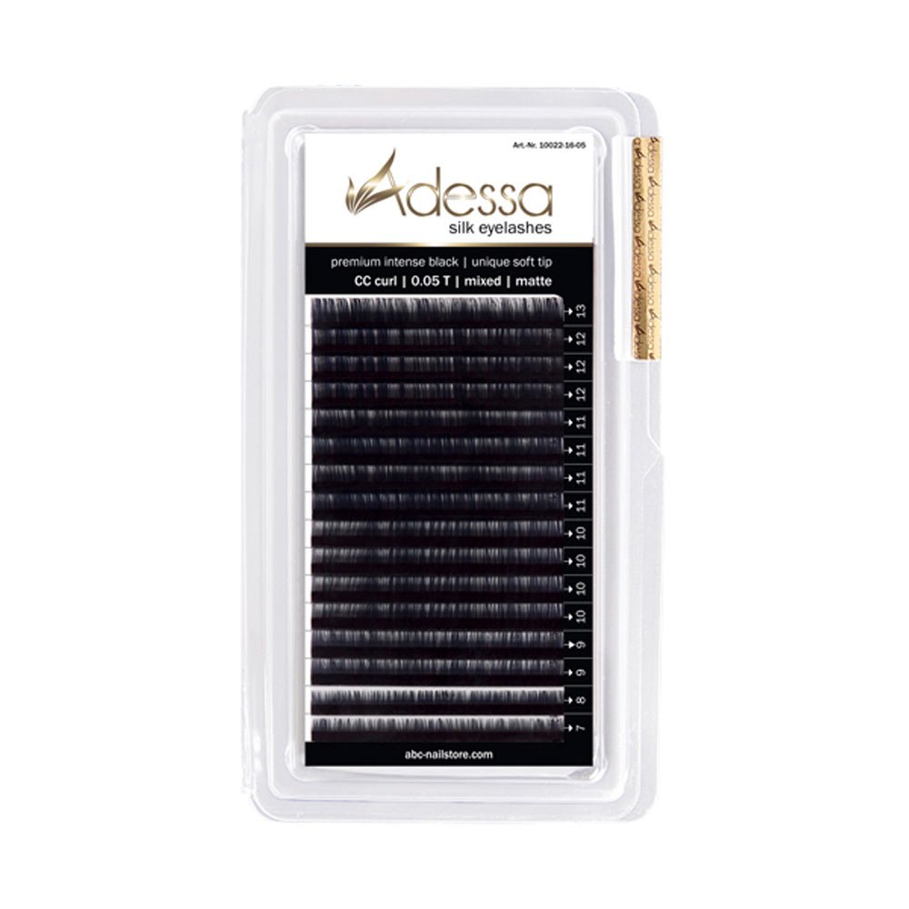 CC curl, 0,05 / 7 - 13mm Adessa Silk Lashes premium intense black matte