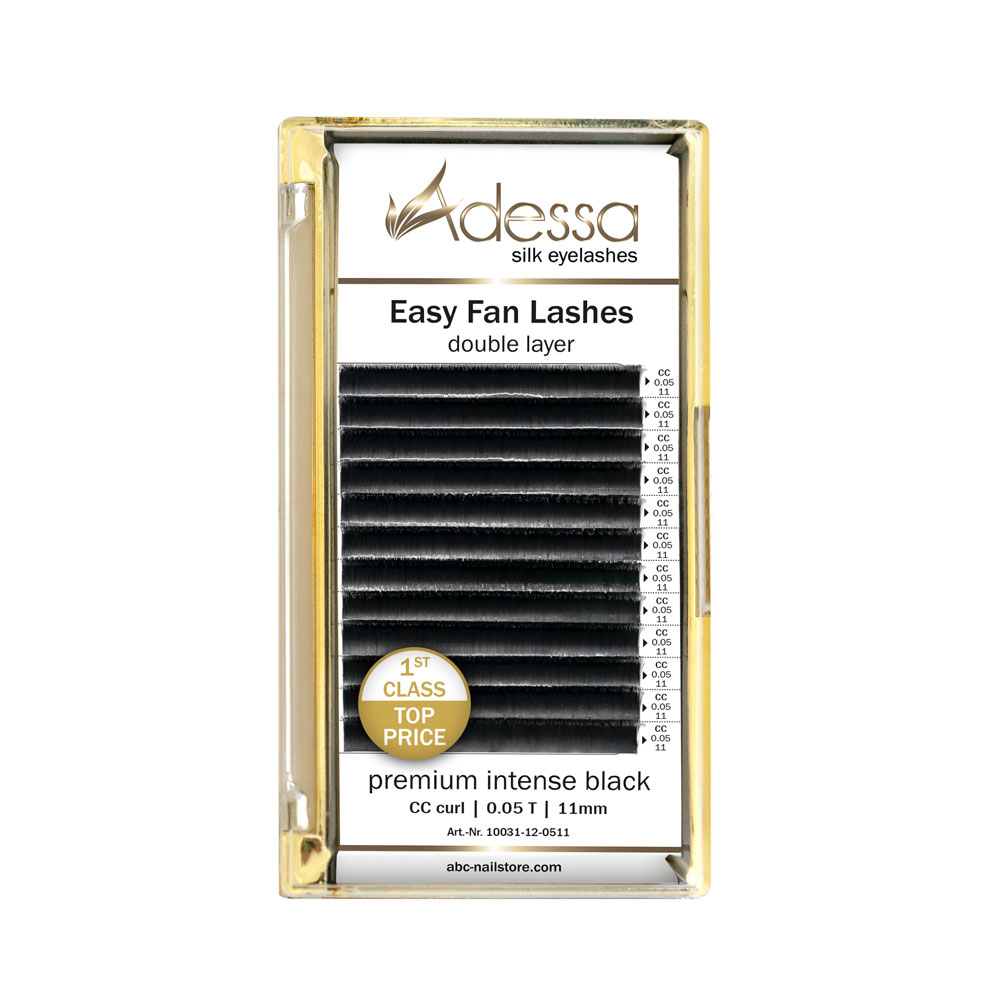 CC curl, 0,05/11 mm Adessa Easy Fan Lashes premium intense black