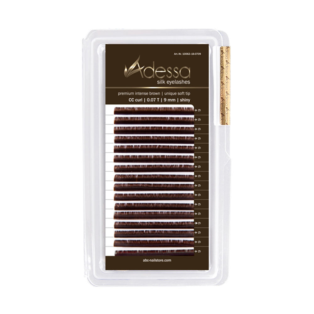 Adessa Silk Lashes premium intense brown shiny tray, CC curl, 0,07 / 9mm