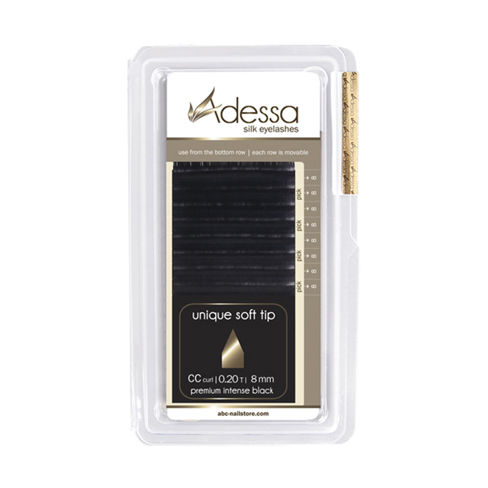 CC curl, 0,2 / 8mm Adessa Silk Lashes premium intense black