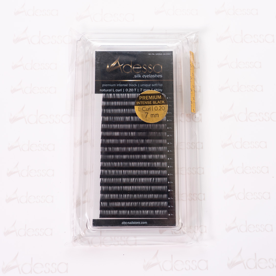 L-Curl, 0,20/7mm Adessa Silk Lashes premium intense black