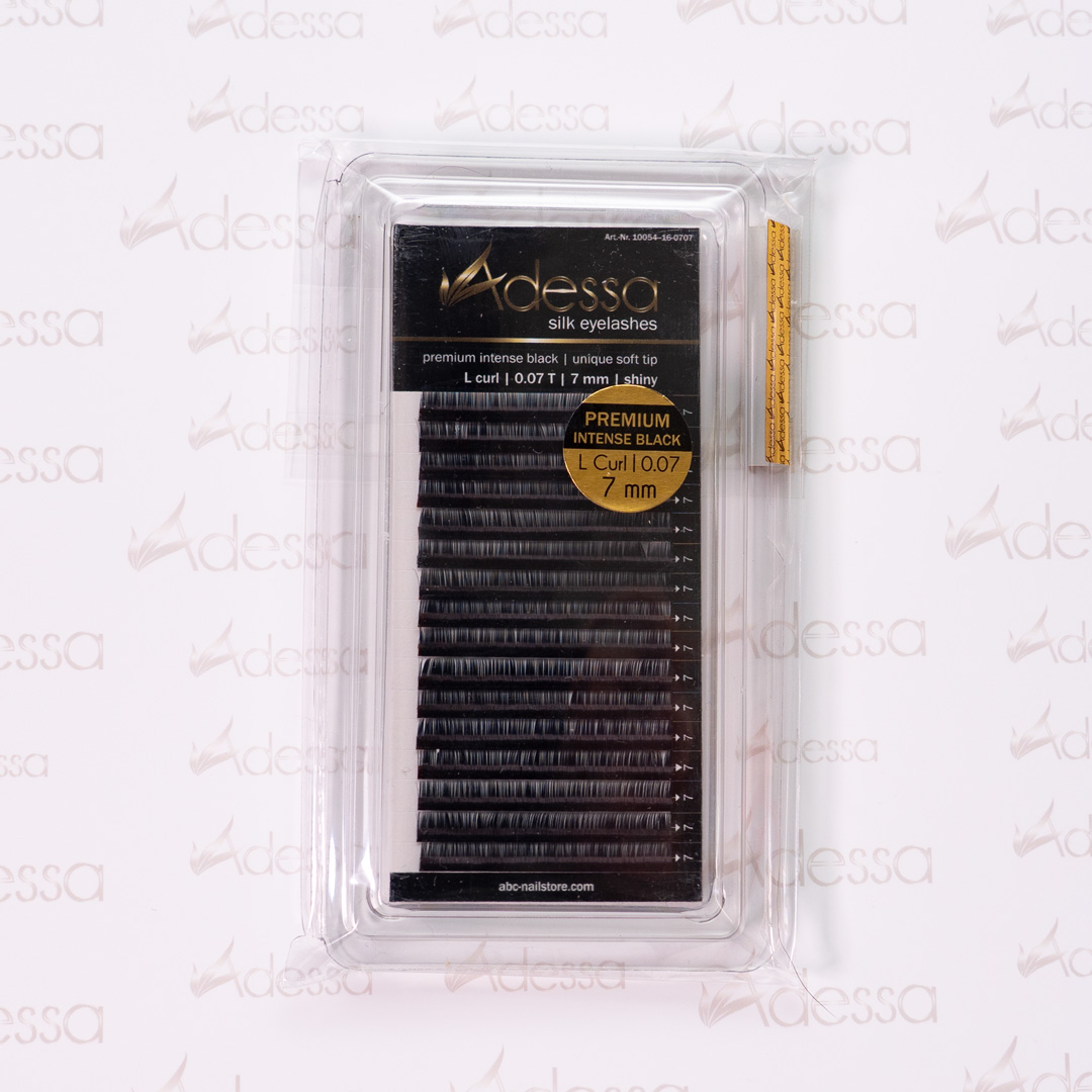 L-Curl, 0,07 / 7mm Adessa Silk Lashes premium intense black