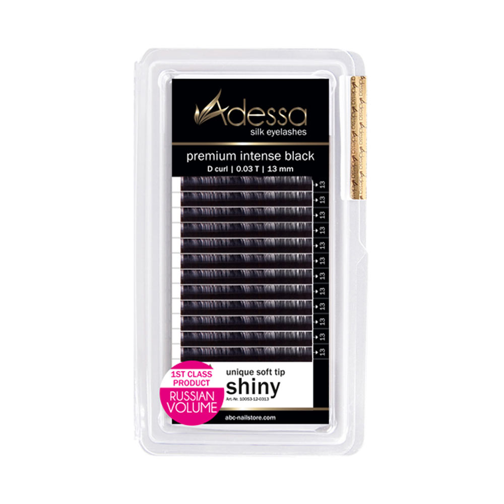 D curl, 0,03  / 13 mm Adessa Silk Lashes premium intense black