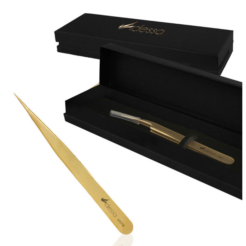 Adessa Pinzette Gold Master Edition gerade, 12 cm