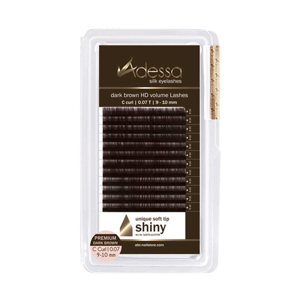 Adessa Silk Lashes premium dark brown HD volume, tray C curl, 0,07 /  9+10mm