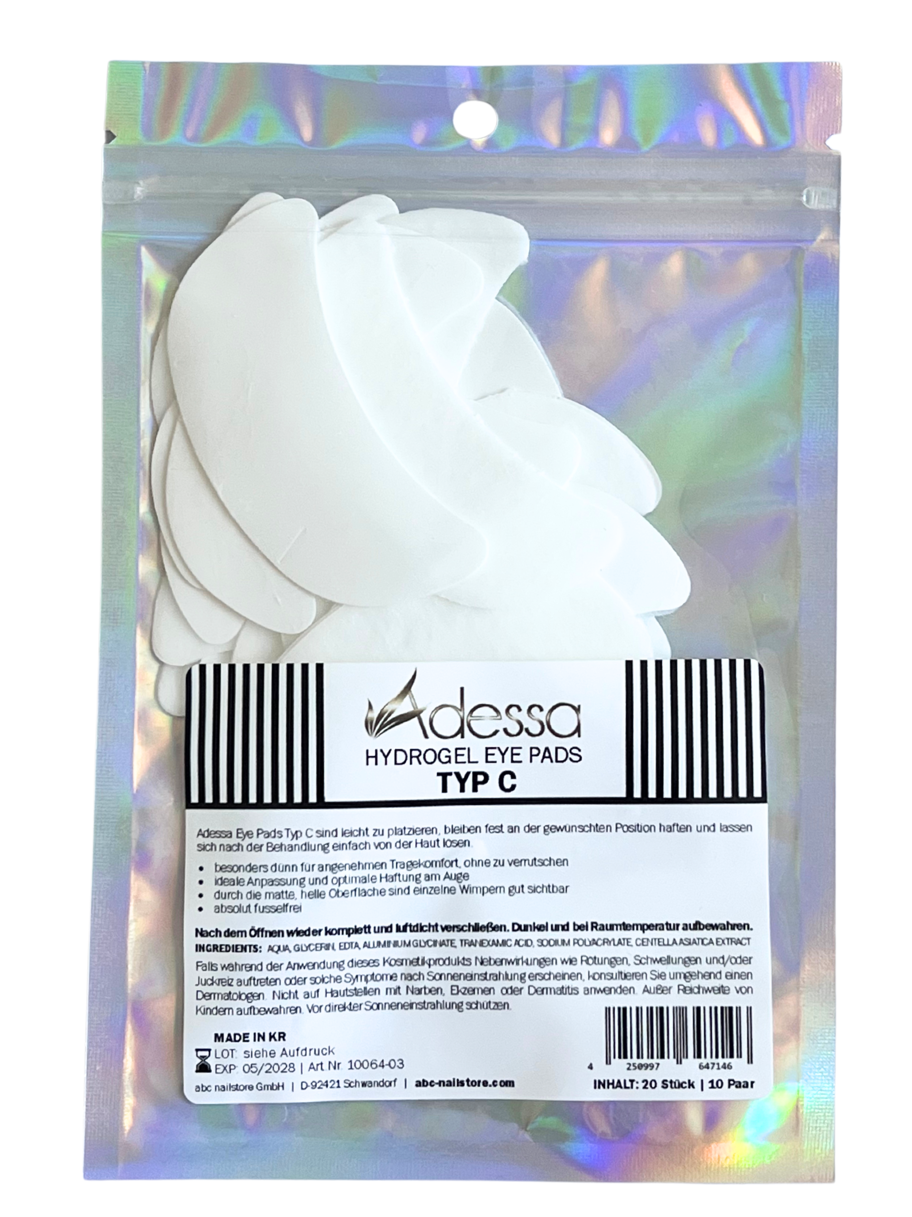 Adessa Eye Pads Typ C, 10 Paar - besonders verträglich -